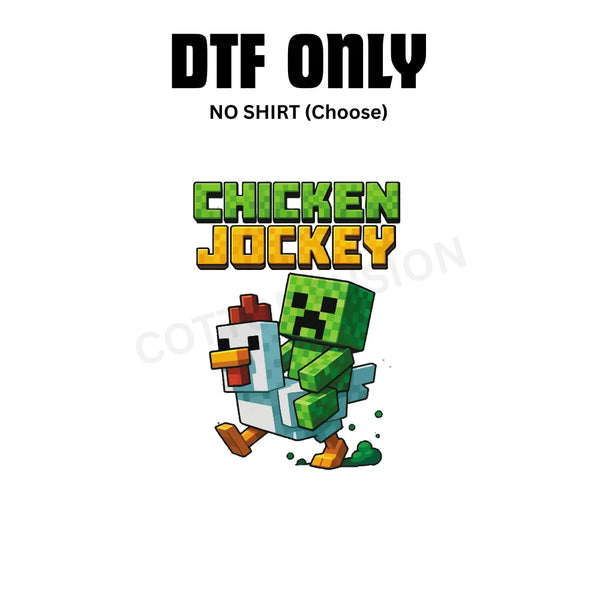 Minecraft Chicken Jockey DTF T-Shirt | Gaming Tee | Unisex