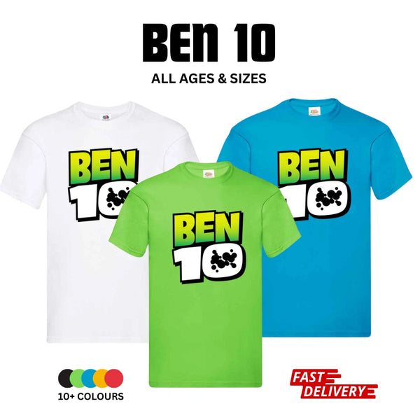 Ben 10 T-Shirt Kids & Adults | Age 3-4 to Adult 3XL | DTF Cartoon Tee