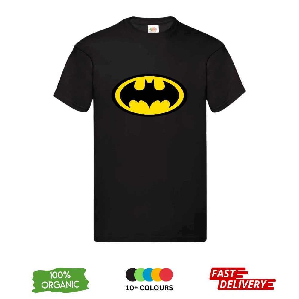 Batman Logo T-Shirt DTF Print | DC Comics Dark Knight Tee | Adult Kids Premium Cotton
