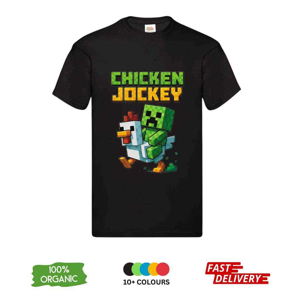 Minecraft Chicken Jockey DTF T-Shirt | Gaming Tee | Unisex