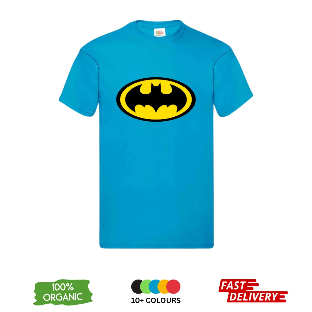 Batman Logo T-Shirt DTF Print | DC Comics Dark Knight Tee | Adult Kids Premium Cotton