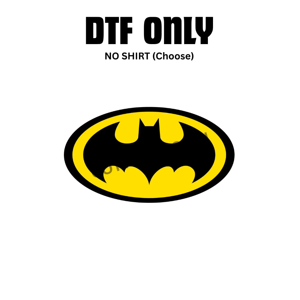 Batman Logo T-Shirt DTF Print | DC Comics Dark Knight Tee | Adult Kids Premium Cotton