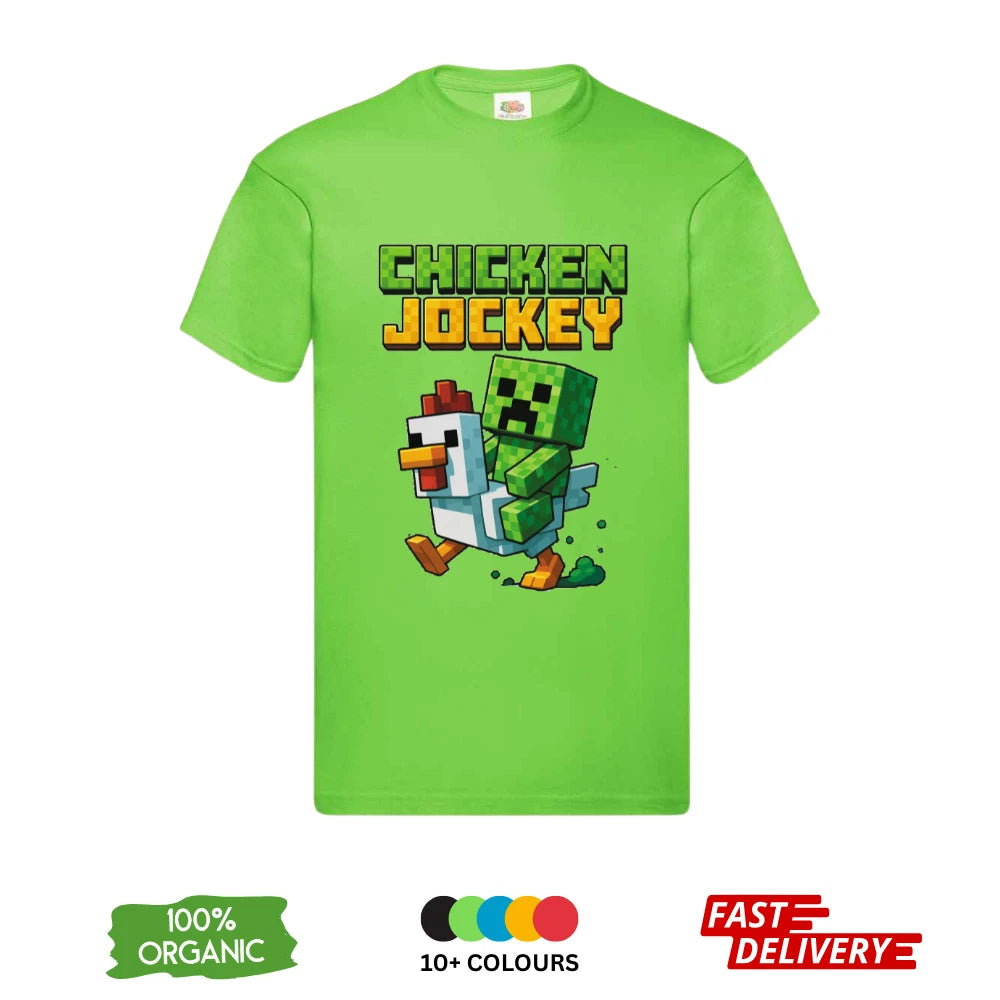 Minecraft Chicken Jockey DTF T-Shirt | Gaming Tee | Unisex