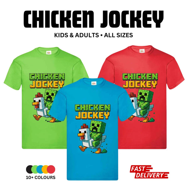 Minecraft Chicken Jockey DTF T-Shirt | Gaming Tee | Unisex