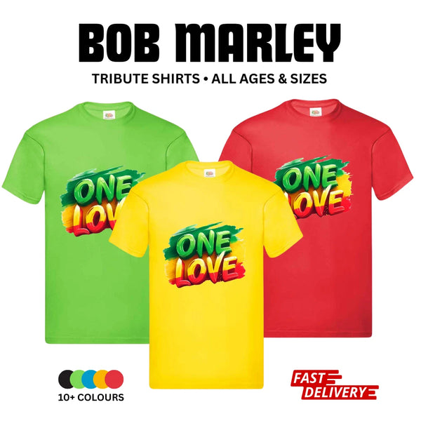 Bob Marley One Love DTF T-Shirt | Reggae Jamaica Rasta | Unisex