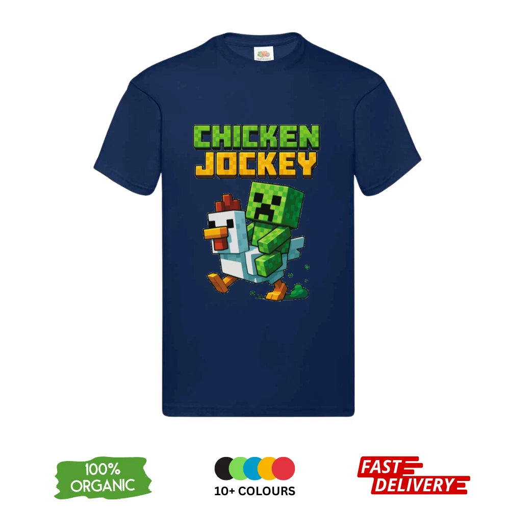 Minecraft Chicken Jockey DTF T-Shirt | Gaming Tee | Unisex