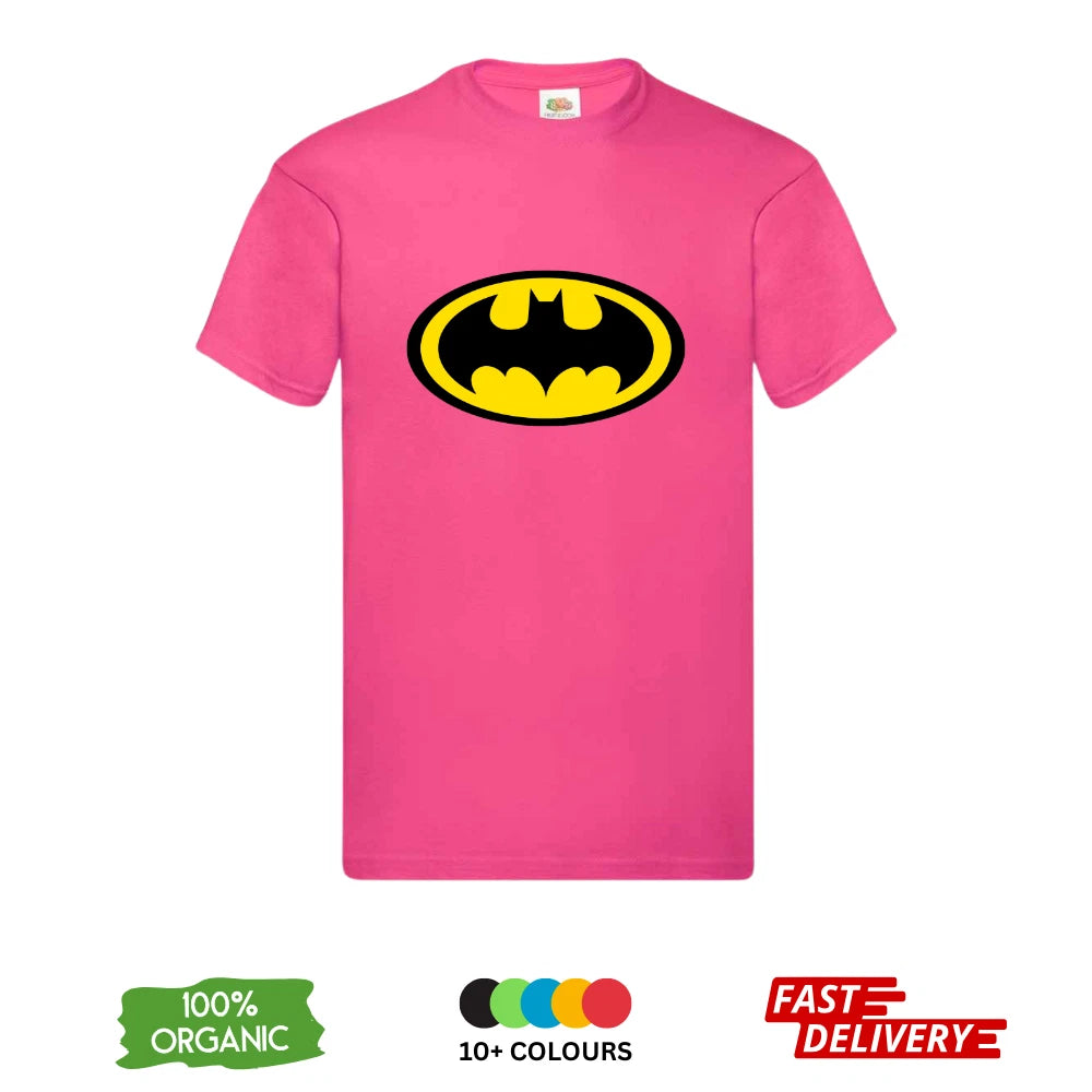 Batman Logo T-Shirt DTF Print | DC Comics Dark Knight Tee | Adult Kids Premium Cotton