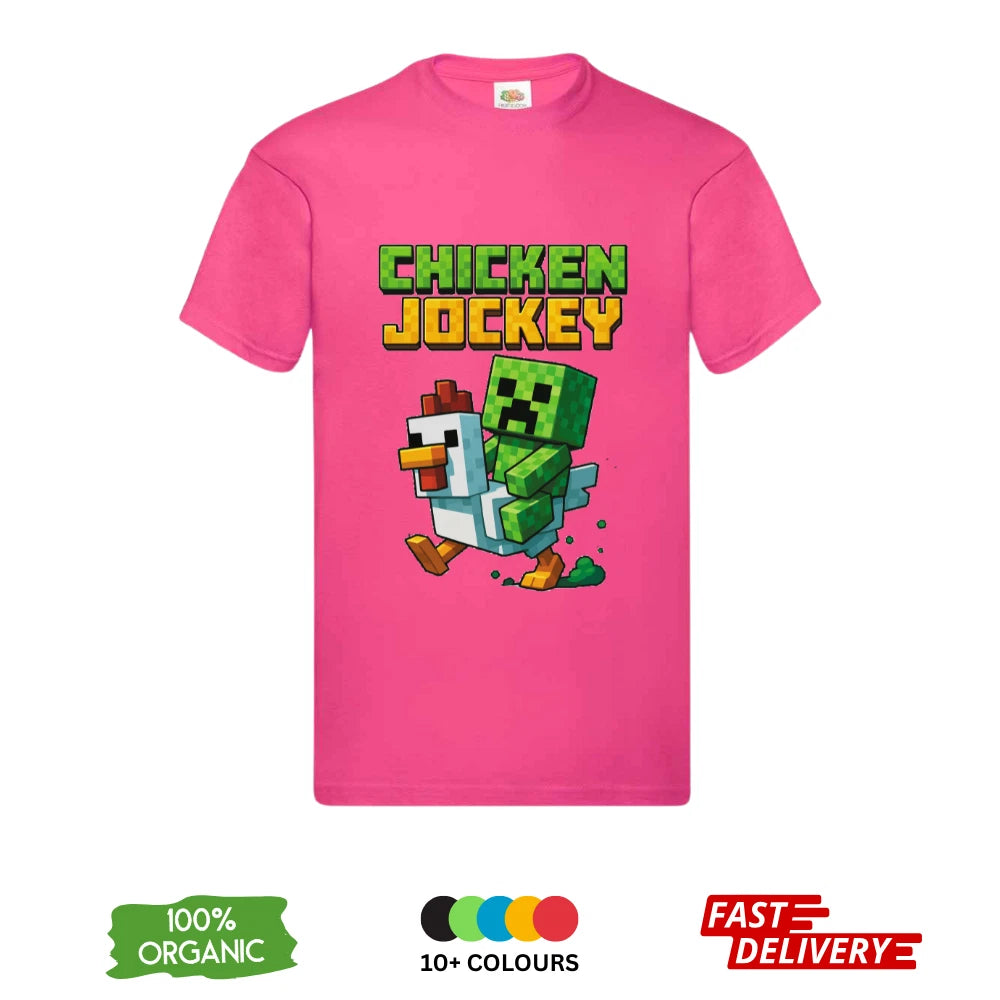 Minecraft Chicken Jockey DTF T-Shirt | Gaming Tee | Unisex