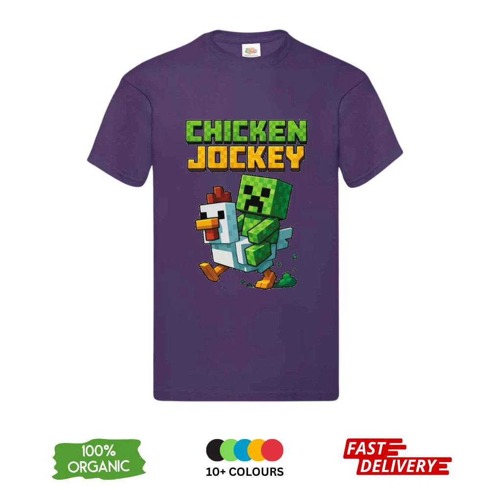 Minecraft Chicken Jockey DTF T-Shirt | Gaming Tee | Unisex