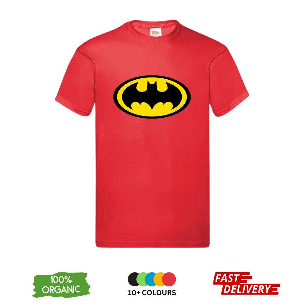 Batman Logo T-Shirt DTF Print | DC Comics Dark Knight Tee | Adult Kids Premium Cotton