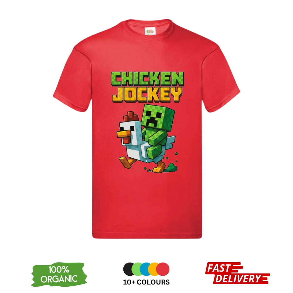 Minecraft Chicken Jockey DTF T-Shirt | Gaming Tee | Unisex