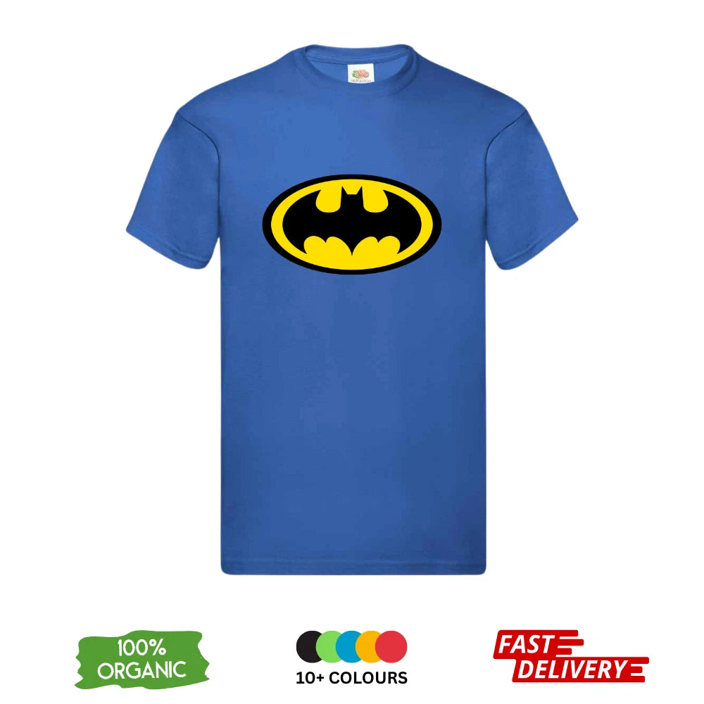 Batman Logo T-Shirt DTF Print | DC Comics Dark Knight Tee | Adult Kids Premium Cotton
