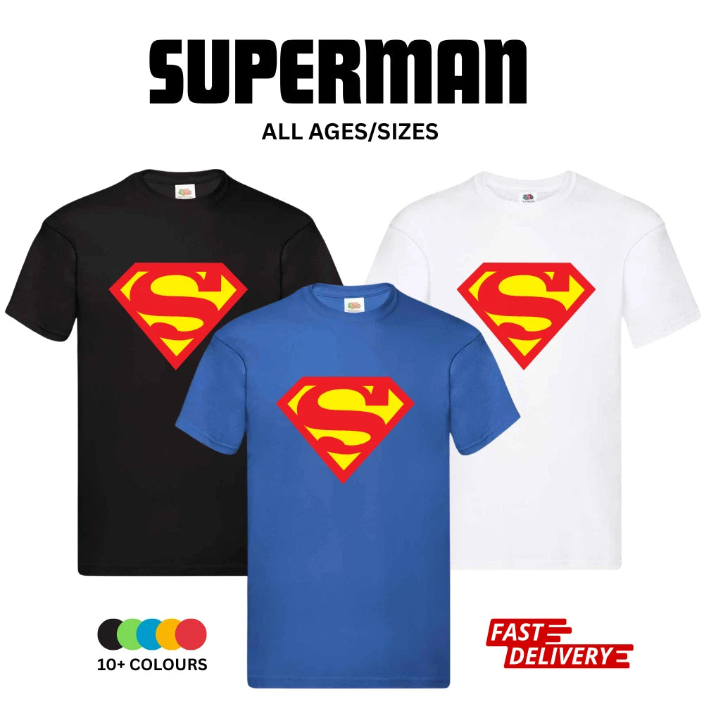 Superman T-Shirt DTF Logo | DC Comics Justice League Tee | Official Merchandise 2026
