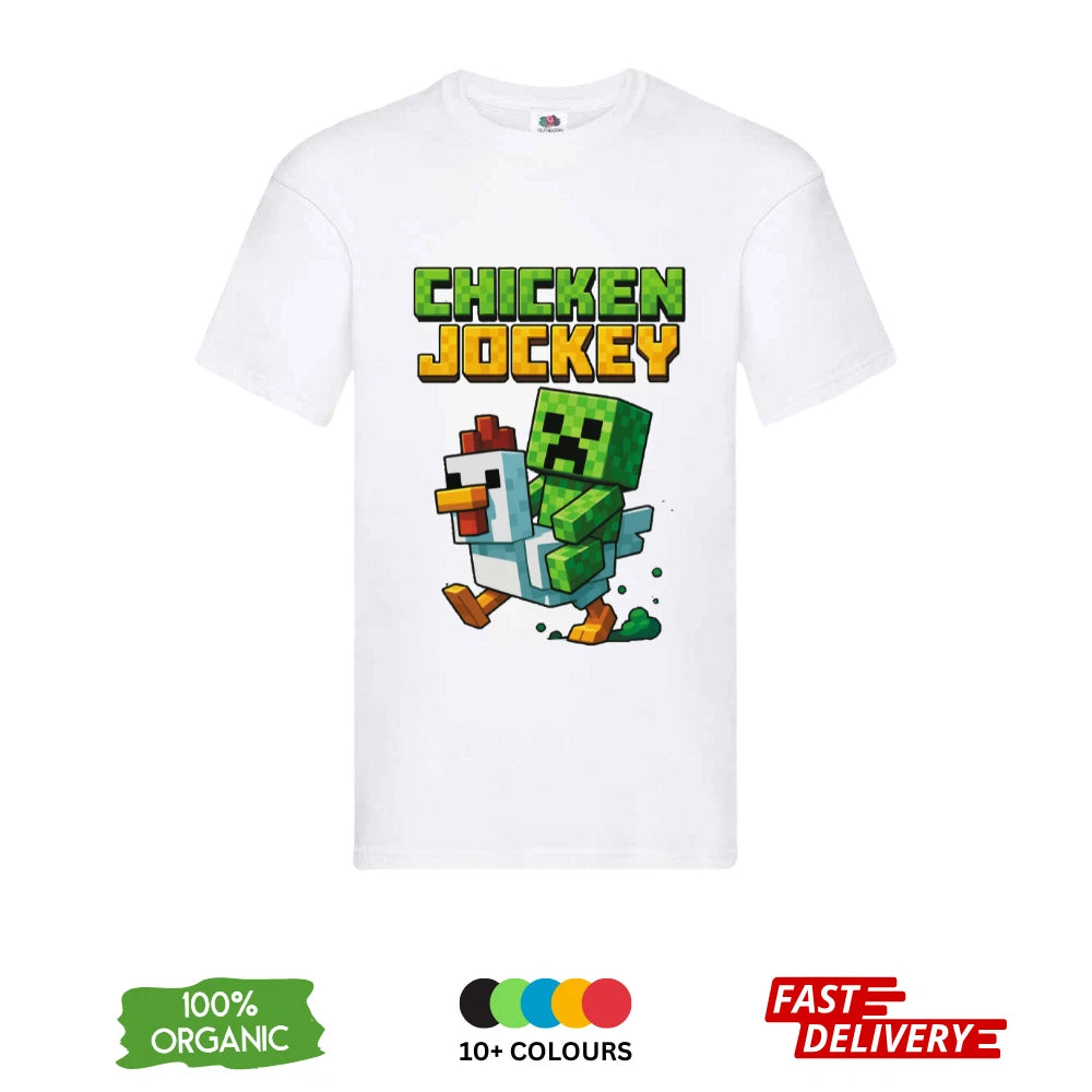 Minecraft Chicken Jockey DTF T-Shirt | Gaming Tee | Unisex