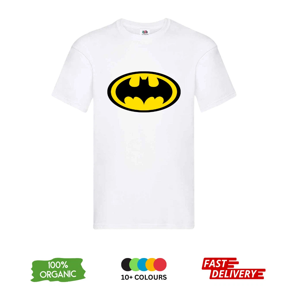 Batman Logo T-Shirt DTF Print | DC Comics Dark Knight Tee | Adult Kids Premium Cotton
