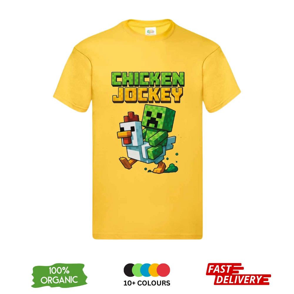 Minecraft Chicken Jockey DTF T-Shirt | Gaming Tee | Unisex