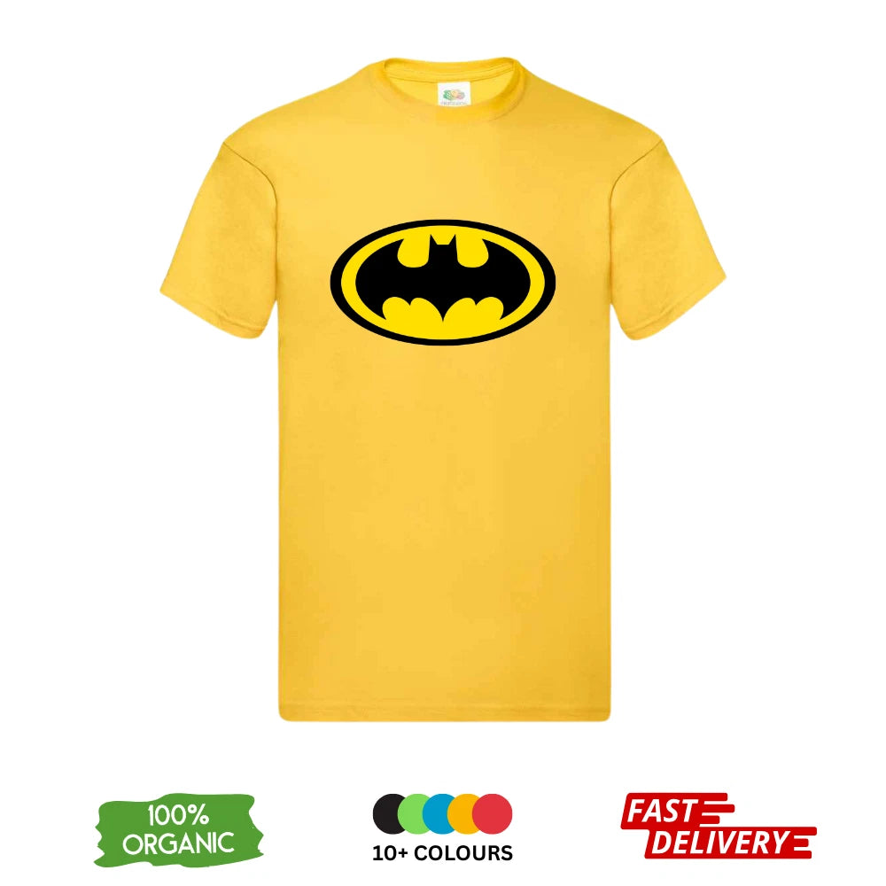 Batman Logo T-Shirt DTF Print | DC Comics Dark Knight Tee | Adult Kids Premium Cotton